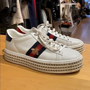 Gucci White Crystal New Ace Sneaker *AS IS*